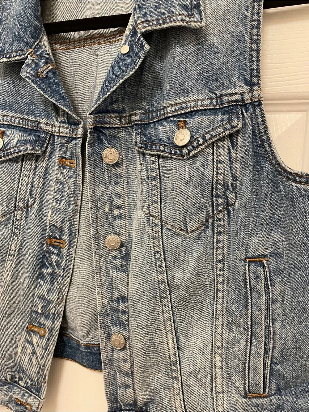 Madewell Light Blue Denim Vest - Sleeveless Trucker Style